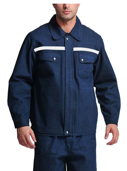 蓝色劳保牛仔工作服