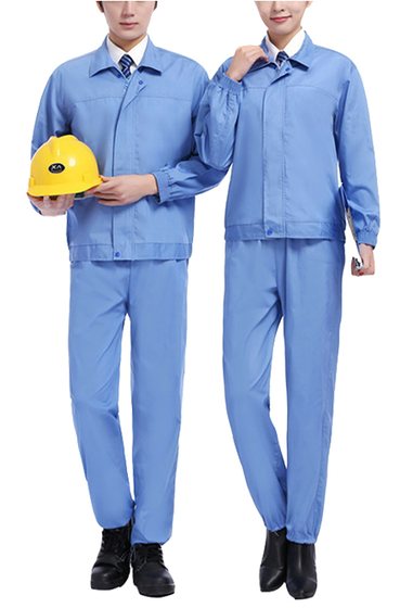 天蓝色春秋工作服